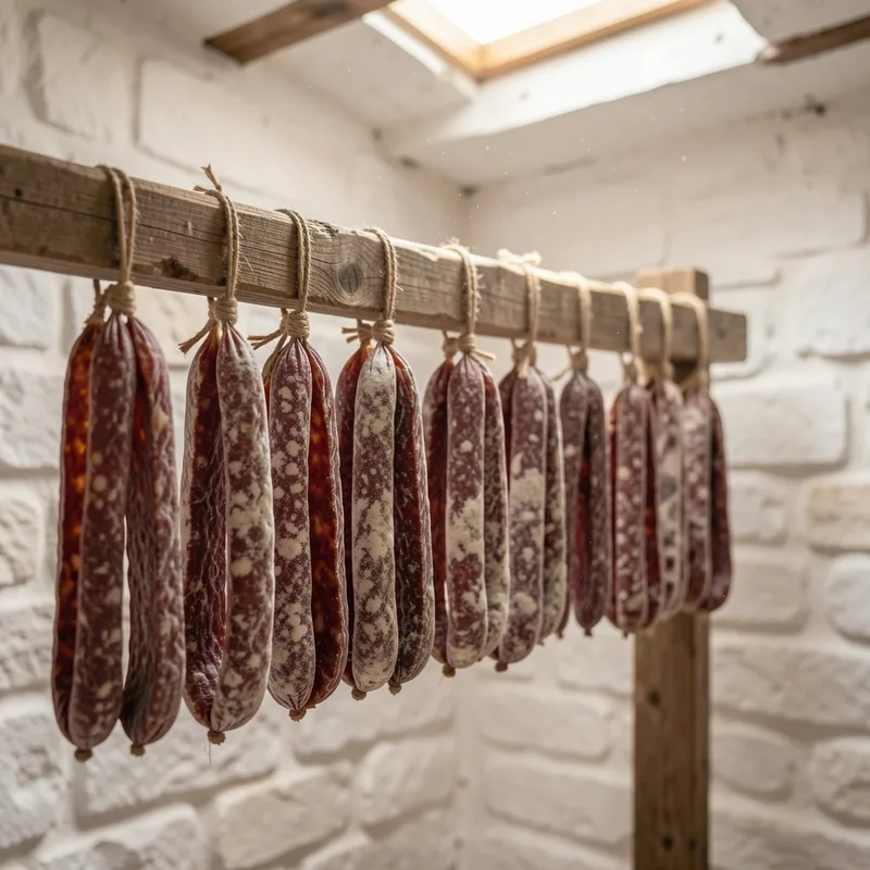 Recette du saucisson sec maison : mêlée, étuvage, séchage